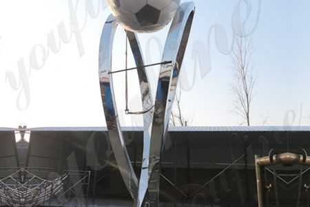 Modern Large Stainless Steel Abstract Football Sculpture Supplier CSS-161