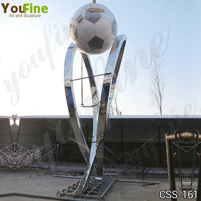 Modern Large Stainless Steel Abstract Football Sculpture Supplier CSS-161