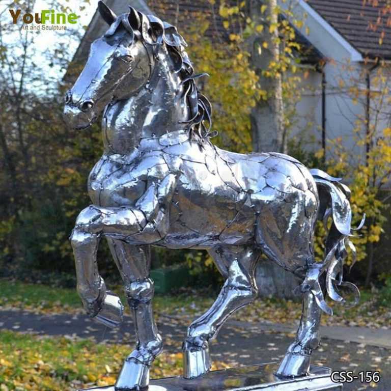 Outdoor Modern Stainless Steel Horse Sculpture Art for Sale CSS156