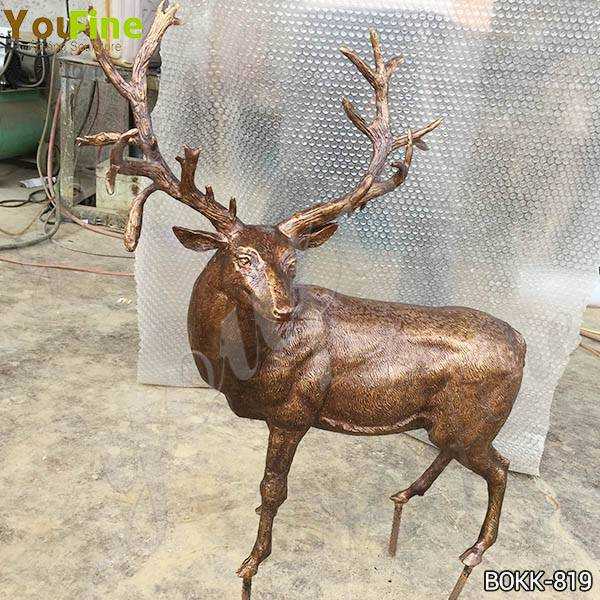 Outdoor Antique Bronze Reindeer Statue