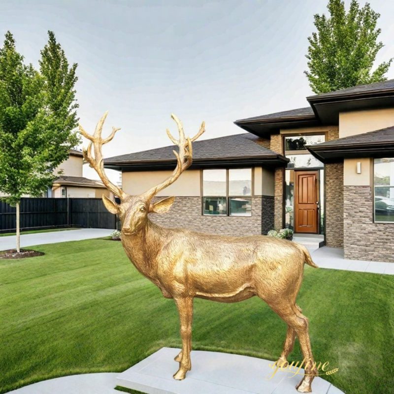 Outdoor Bronze Large Reindeer Statue