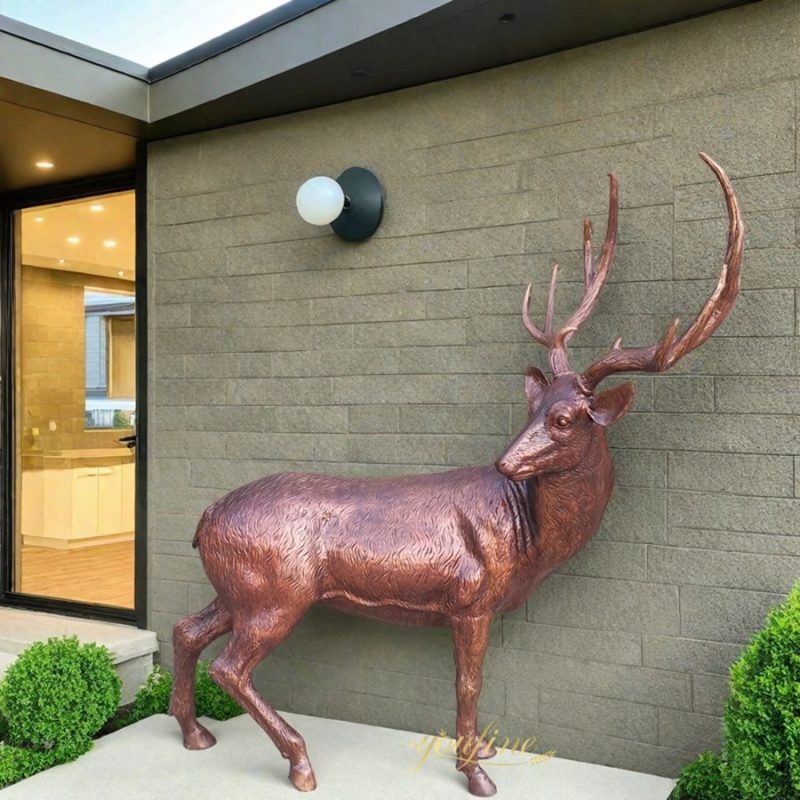 Outdoor Bronze Reindeer Statue