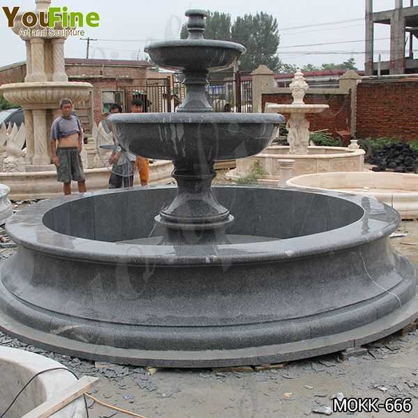 Outdoor Black Granite Tiered Water Fountain Manufacturers