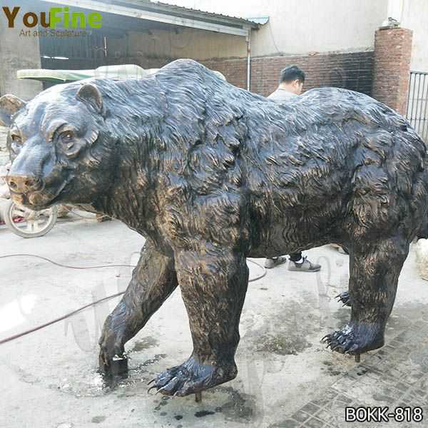 Outdoor Life Size Bronze Grizzly Bear Statue