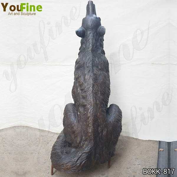 Outdoor Life Size Bronze Howling Wolf Statue for Sale