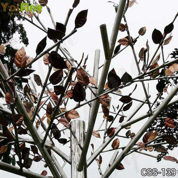 Outdoor Stainless Metal Tree Sculpture for Garden
