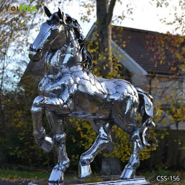 Outdoor Stainless Steel Horse Sculpture Art for Sale