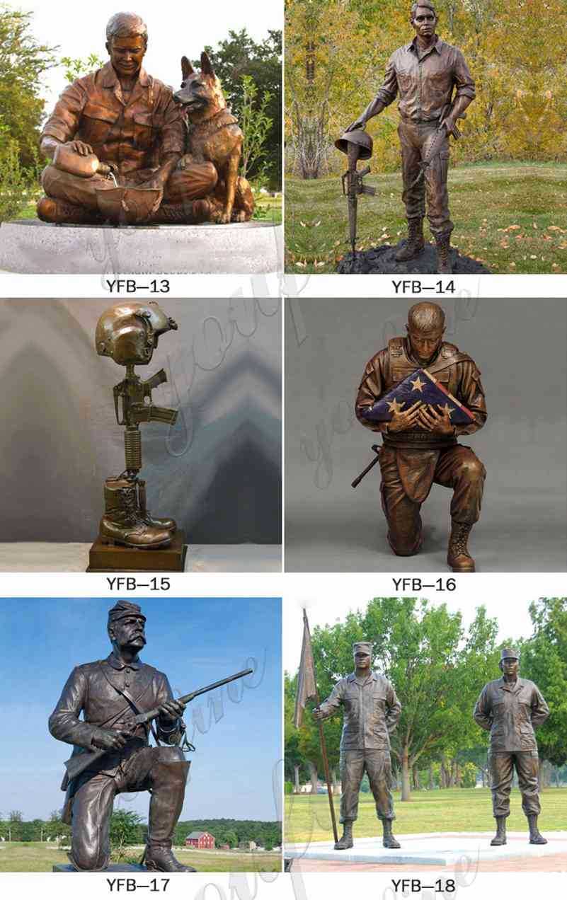 Outdoor War Memorials Bronze Vietnam Soldier Statue