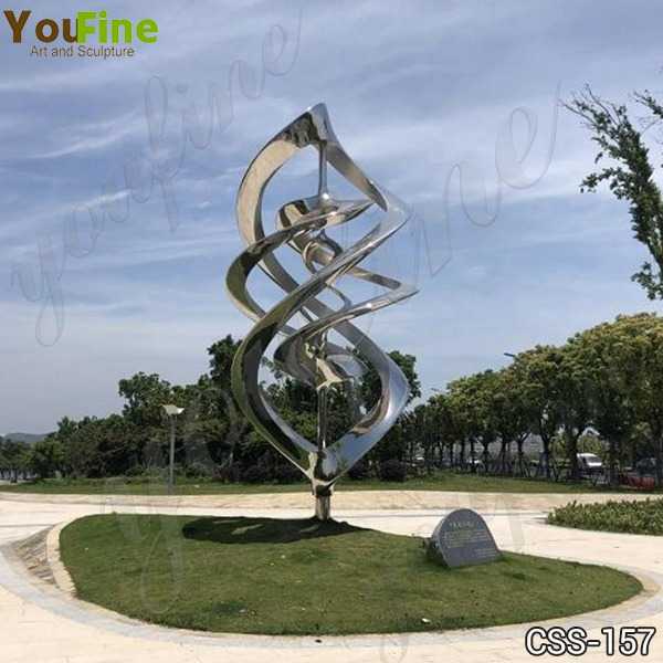 Outdoor Mirror Polished Abstract Stainless Steel Sculpture Supplier CSS-157