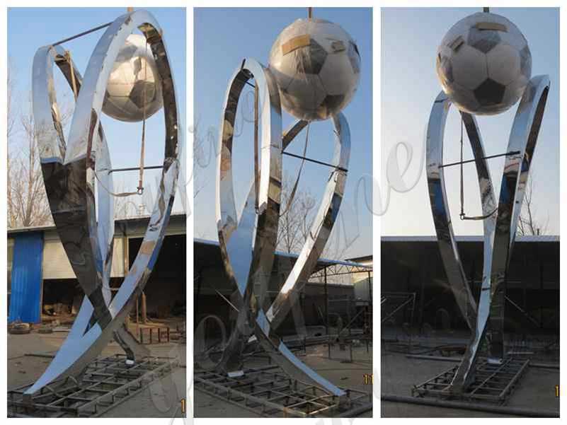 Stainless Steel Abstract Football Sculpture Supplier