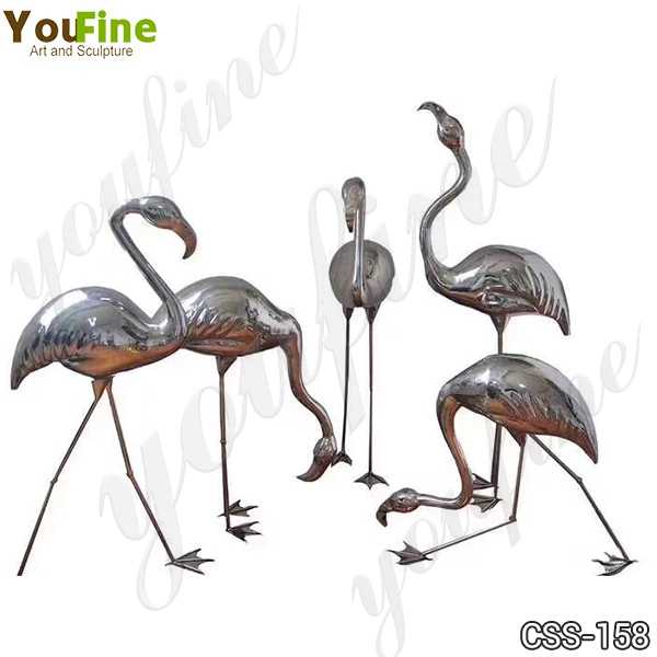 Stainless Steel Crane Sculptures for Outdoor Lawn