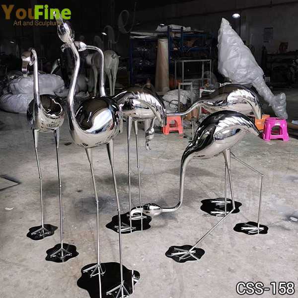 Stainless Steel Crane Sculptures