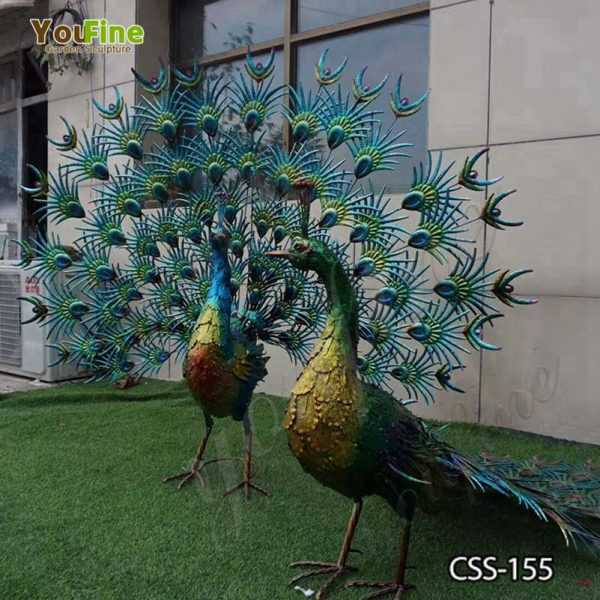 Stainless Steel Peacock Landscape Sculpture