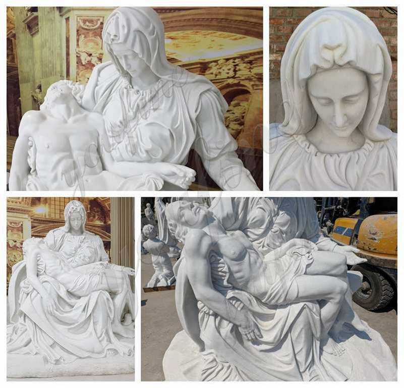 White Marble Pieta by Michelangelo Statue detail