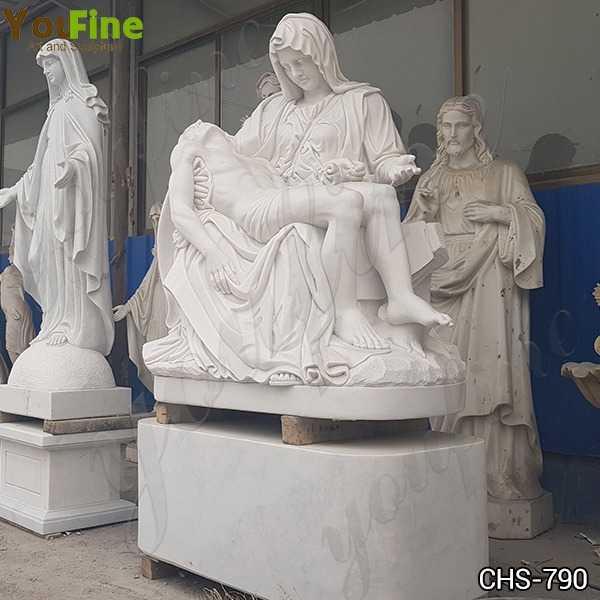 White Marble Pieta by Michelangelo Statue for Sale