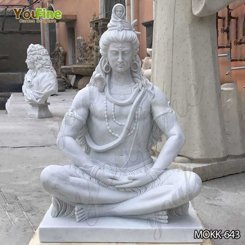 Custom Made White Marble Shiva Statue for Sale MOKK-643