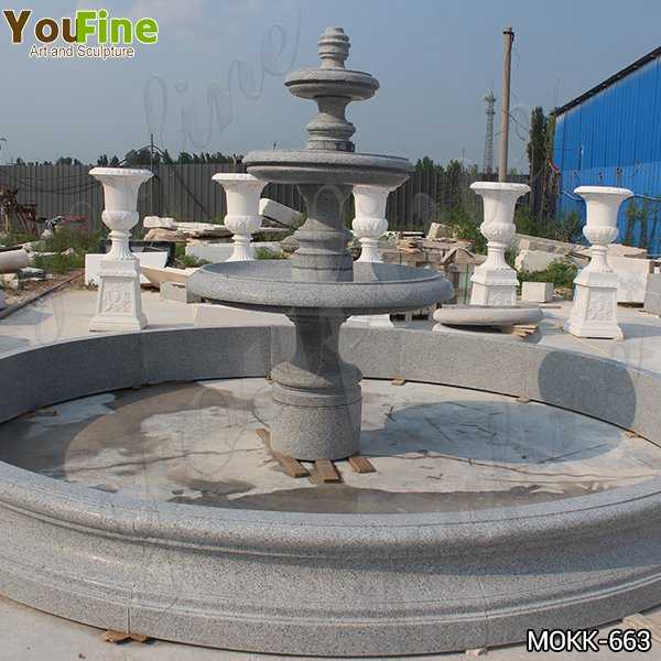 Contemporary Polished Granite Tiered Fountain	Simple Design for Sale MOKK-663