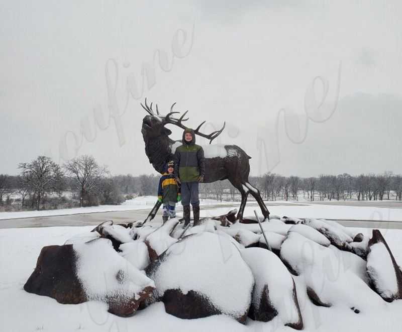 bronze wild deer sculpture
