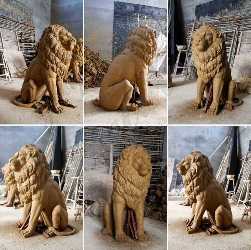 clay model of Bronze Guardian Lion Statue