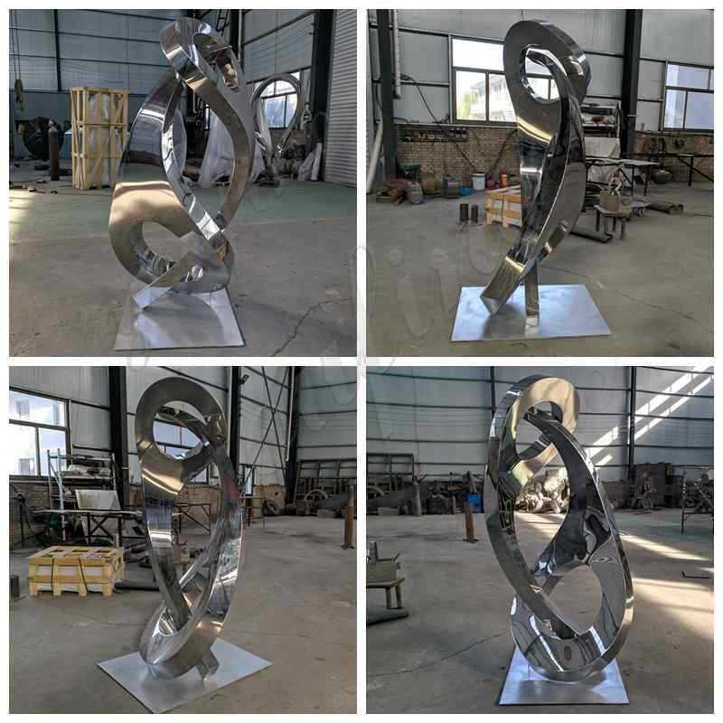 detail of Yin and Yang Stainless Steel Sculpture