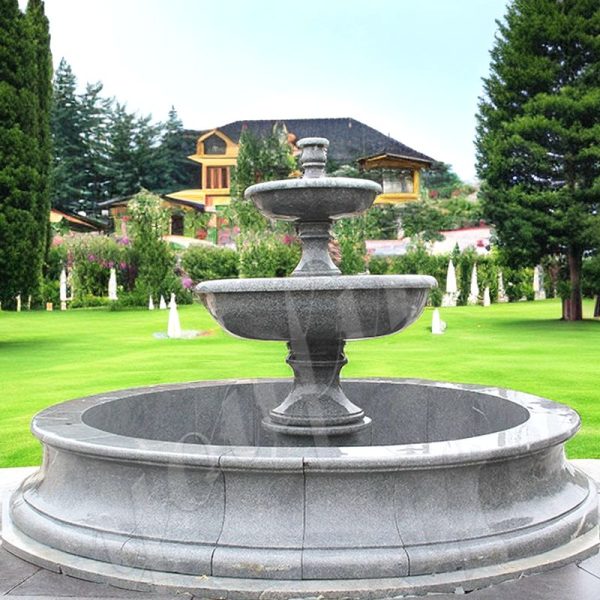 Outdoor Black Granite Tiered Water Fountain Manufacturers MOKK-666