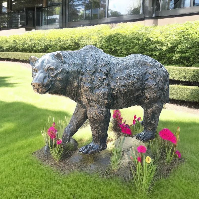 Outdoor Bronze Life Size Grizzly Bear Statue BOKK-818