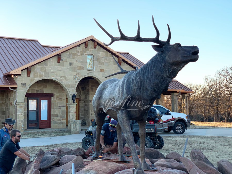 large elk statue