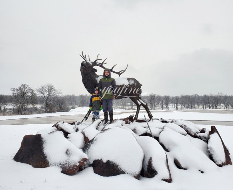life size elk after installation