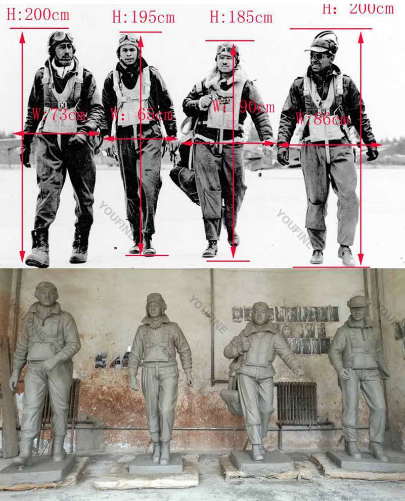 life size polit soliders statues from a photo