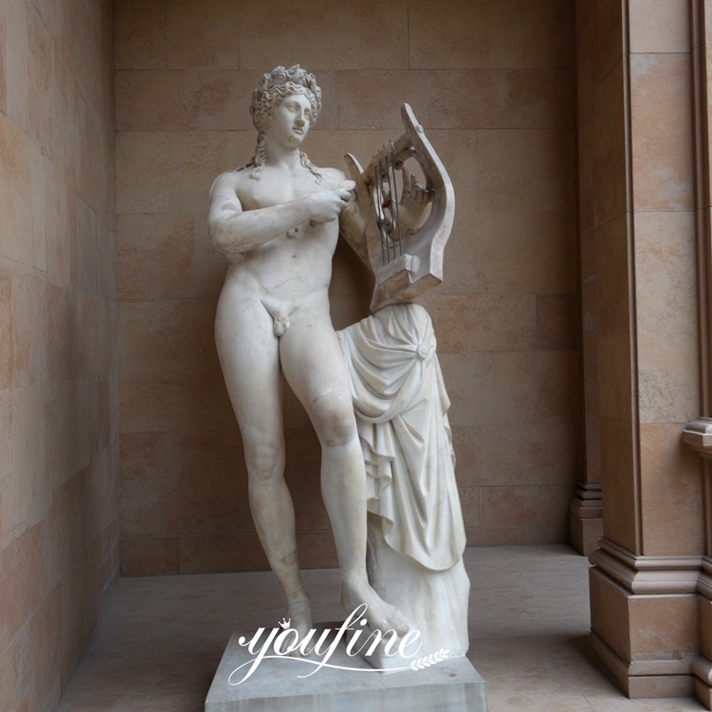 marble Apollo with Lyre Statue