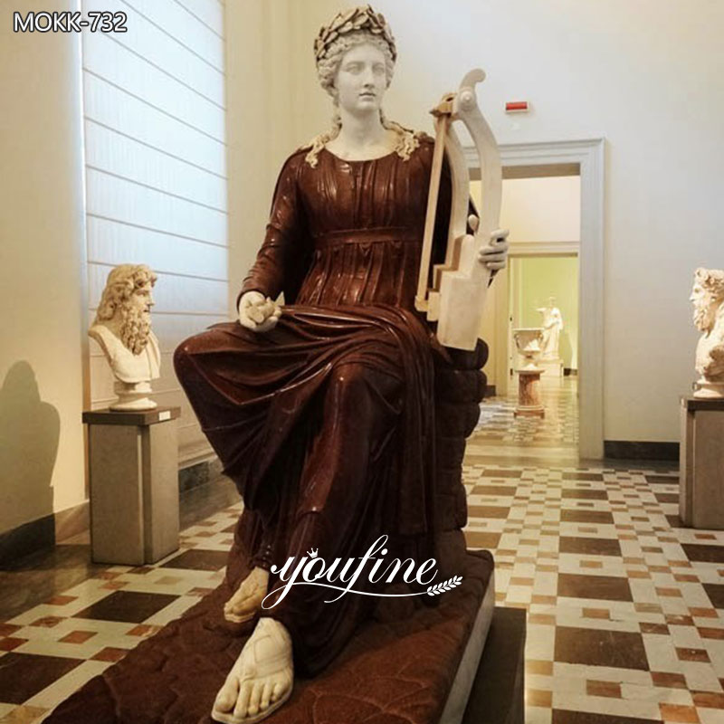 marble Greek Apollo with Lyre Statue