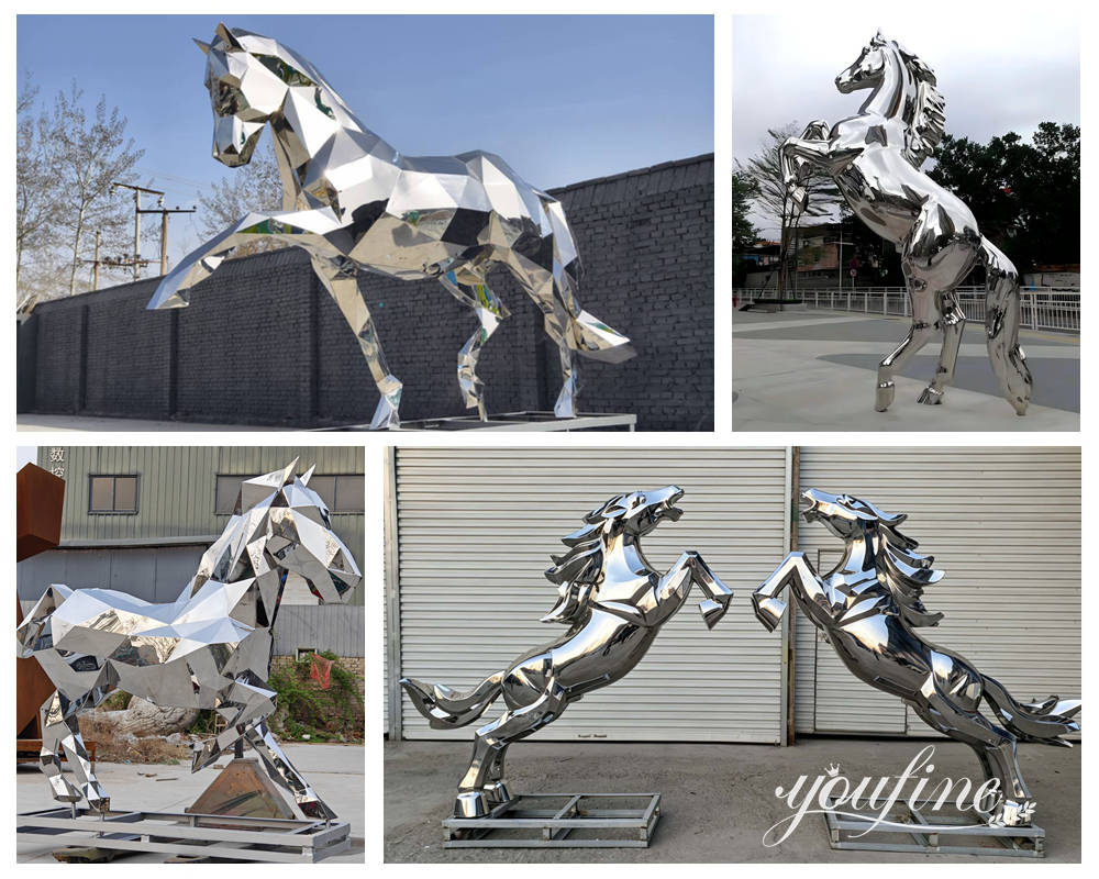 more finished stainless steel horse sculptures by YouFine Factory