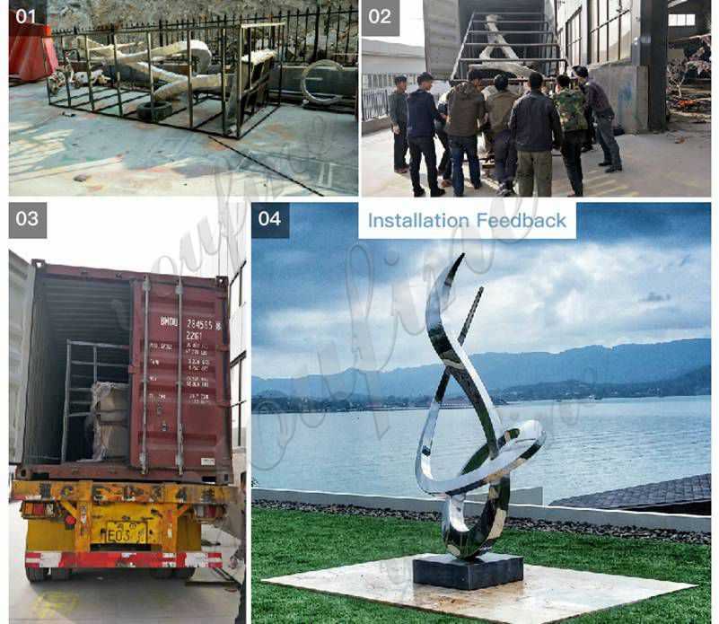 packinf of Yin and Yang Stainless Steel Sculpture