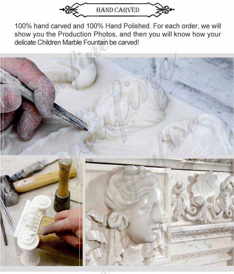 process of Marble Baby Angel Headstone Monument