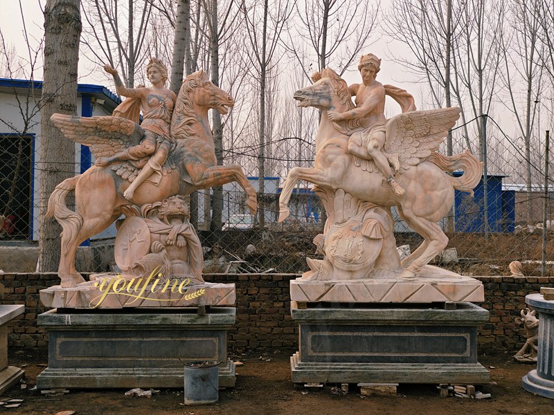 red Marble Mercury riding Pegasus