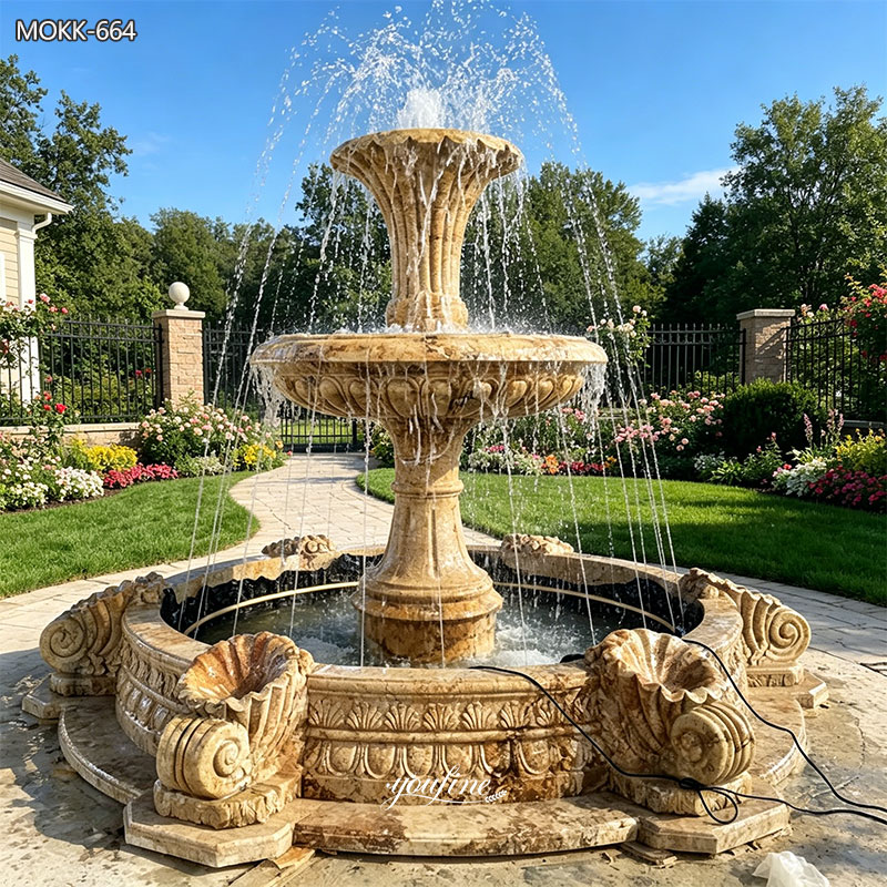 Natural Yellow Travertine Water Feature MOKK-664