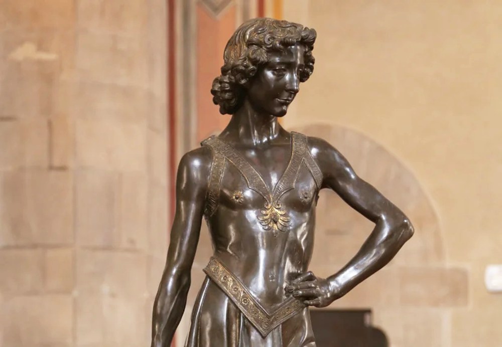 beroemd verrocchio david-standbeeld