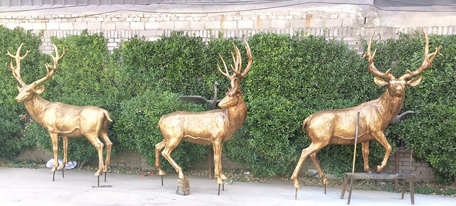 youfine factory Bronze Large Reindeer Statue
