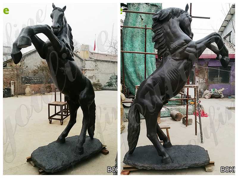 Black Bronze Jumping Horse Sculptures