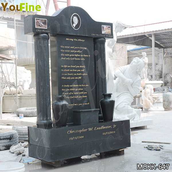 Black Granite Upright Headstones Manufacturers