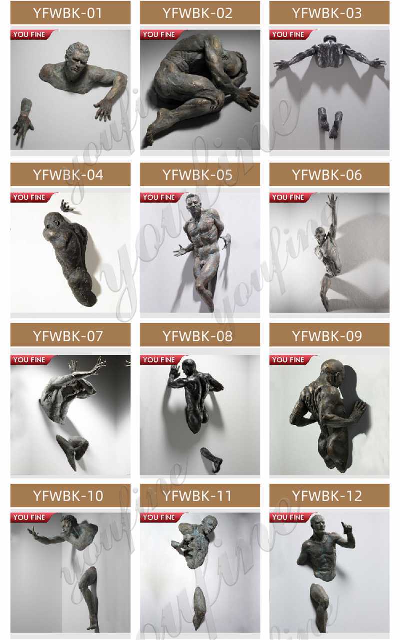 Bronze Matteo Pugliese Replica Abstract Nude Man Sculpture