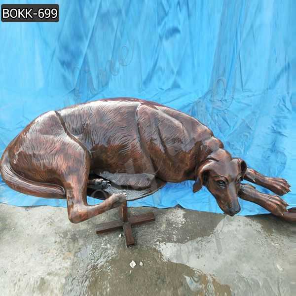 Cast Solid Bronze Dog Sculpture for Sale