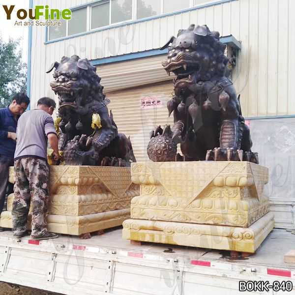 Casting Bronze Chinese Lion Statues Factory Supply