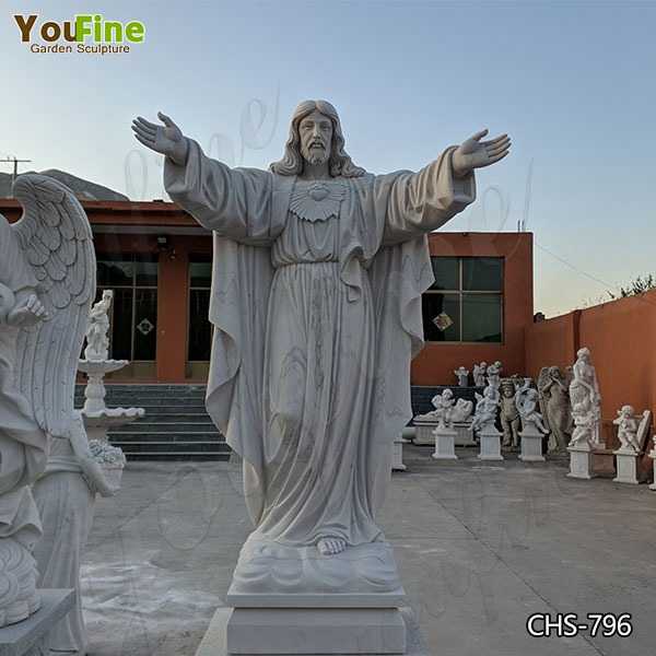 Catholic Large Outdoor Marble Jesus Statue with Hands Open Suppliers CHS-796