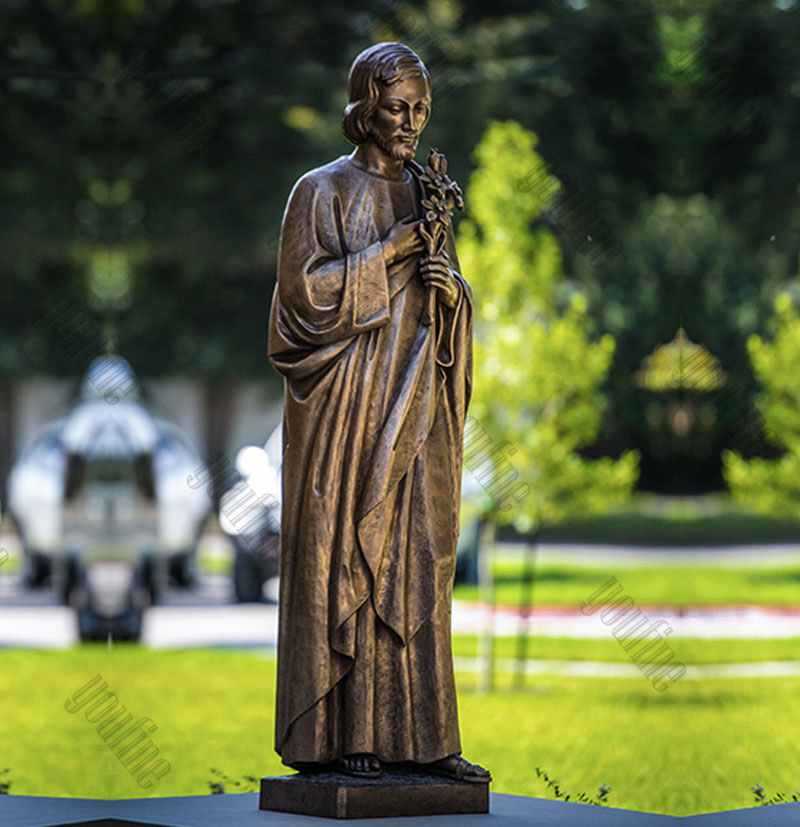 Catholic Life Size Bronze Saint Joseph Garden Statue