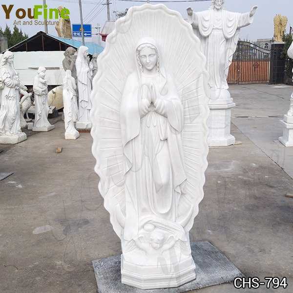 Catholic Our Lady of Guadalupe Outdoor Marble Statue