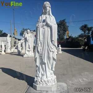 Classic Catholic White Marble Our Lady of Lourdes Statue