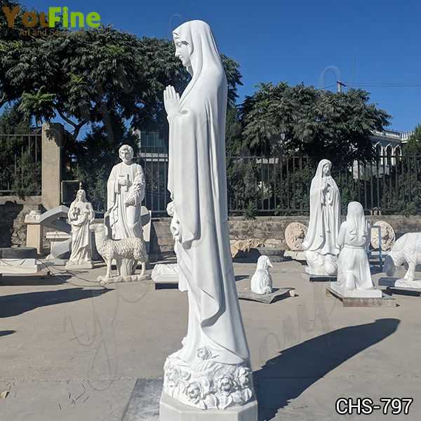 Classic Catholic White Marble Our Lady of Lourdes Statue for Sale