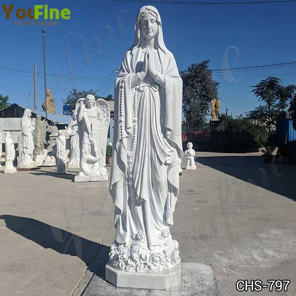 Classic Catholic White Marble Our Lady of Lourdes Statue for Sale CHS-797