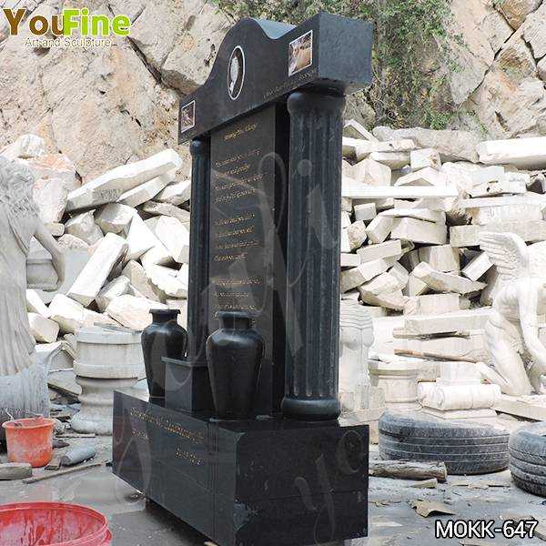 Custom Black Granite Upright Headstones Manufacturers